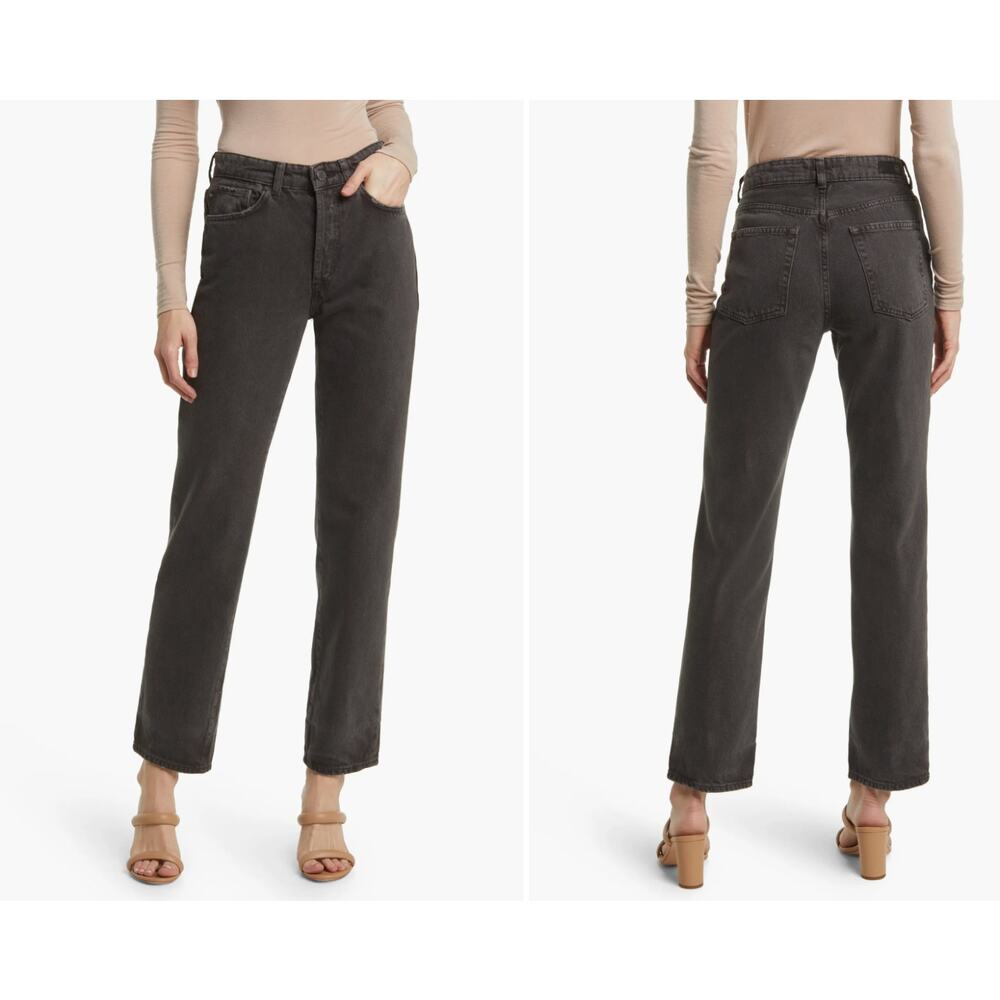 AG Alexxis High Waist Straight Leg Jeans 90's Faded Black  Size 25‎